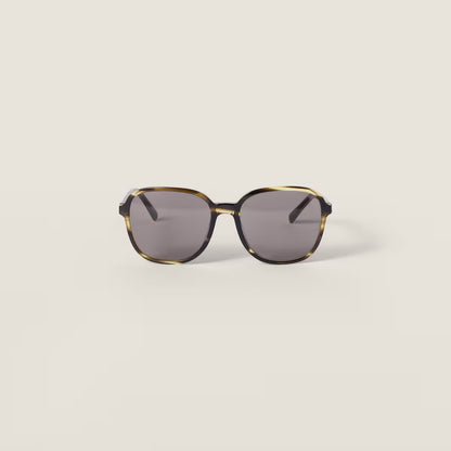 Miu Regard Sunglasses in London Striato with Grey Lenses