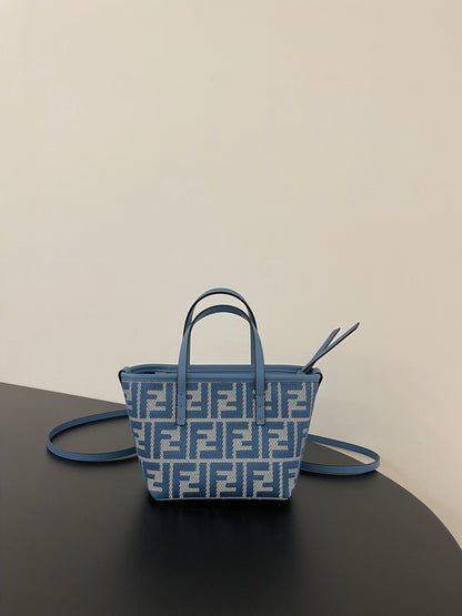 FF Jacquard Mini Roll Tote Bag Hellblau