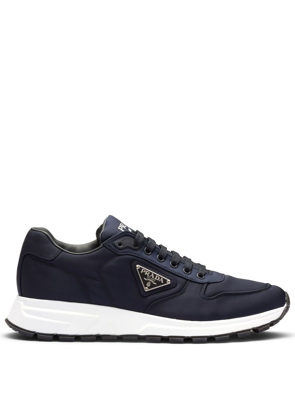 Low sneakers with blue logo print