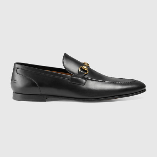 Men's GG Jordaan Loafer in black with gold-tone buckle