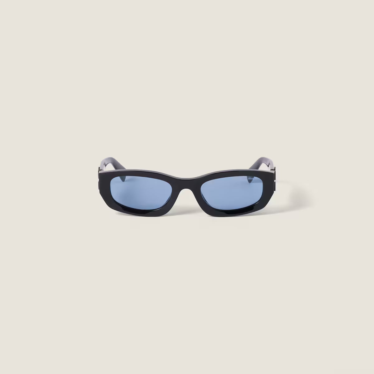 Miu Glimpse Sonnenbrille mit flachem Rahmen in Periwinkle-Farbe