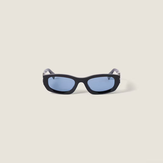 Miu Glimpse Periwinkle Flat-Framed Sunglasses