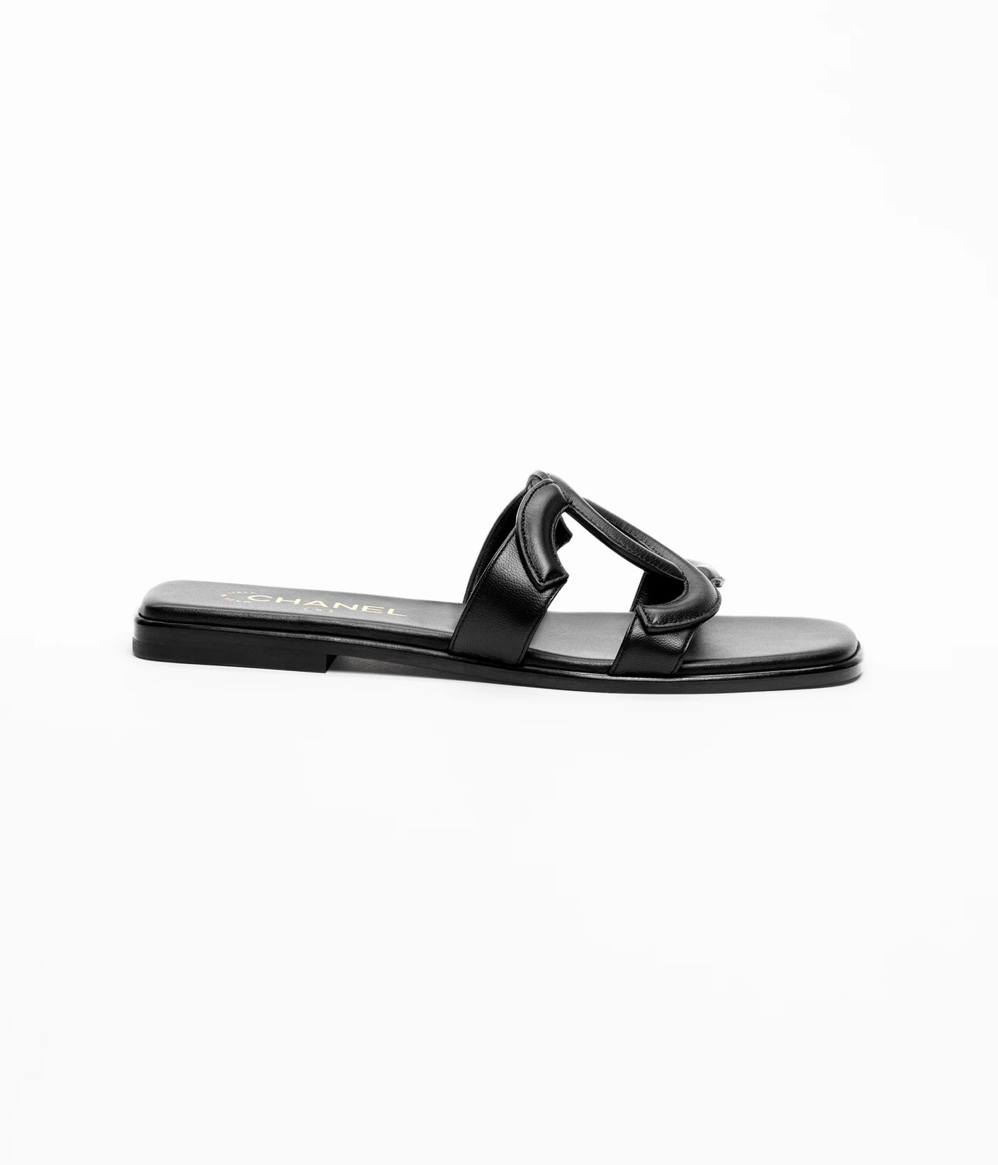 Sandalen aus schwarzem Lammleder