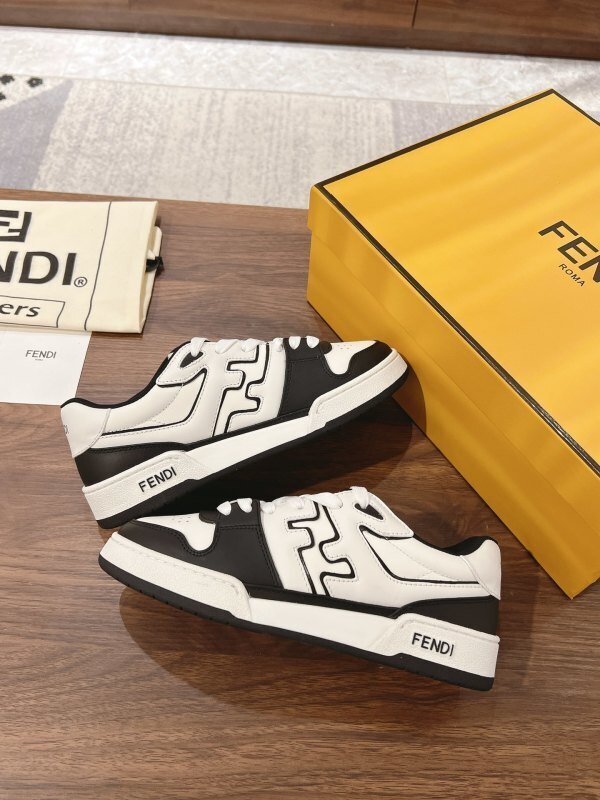 Match sneakers in black leather with white details
