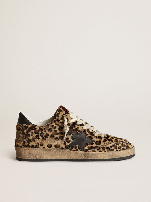 Cavallino leather with leopard print and black details