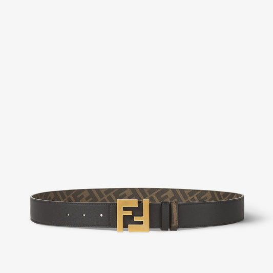 Men's reversible belt made of FF fabric, brown