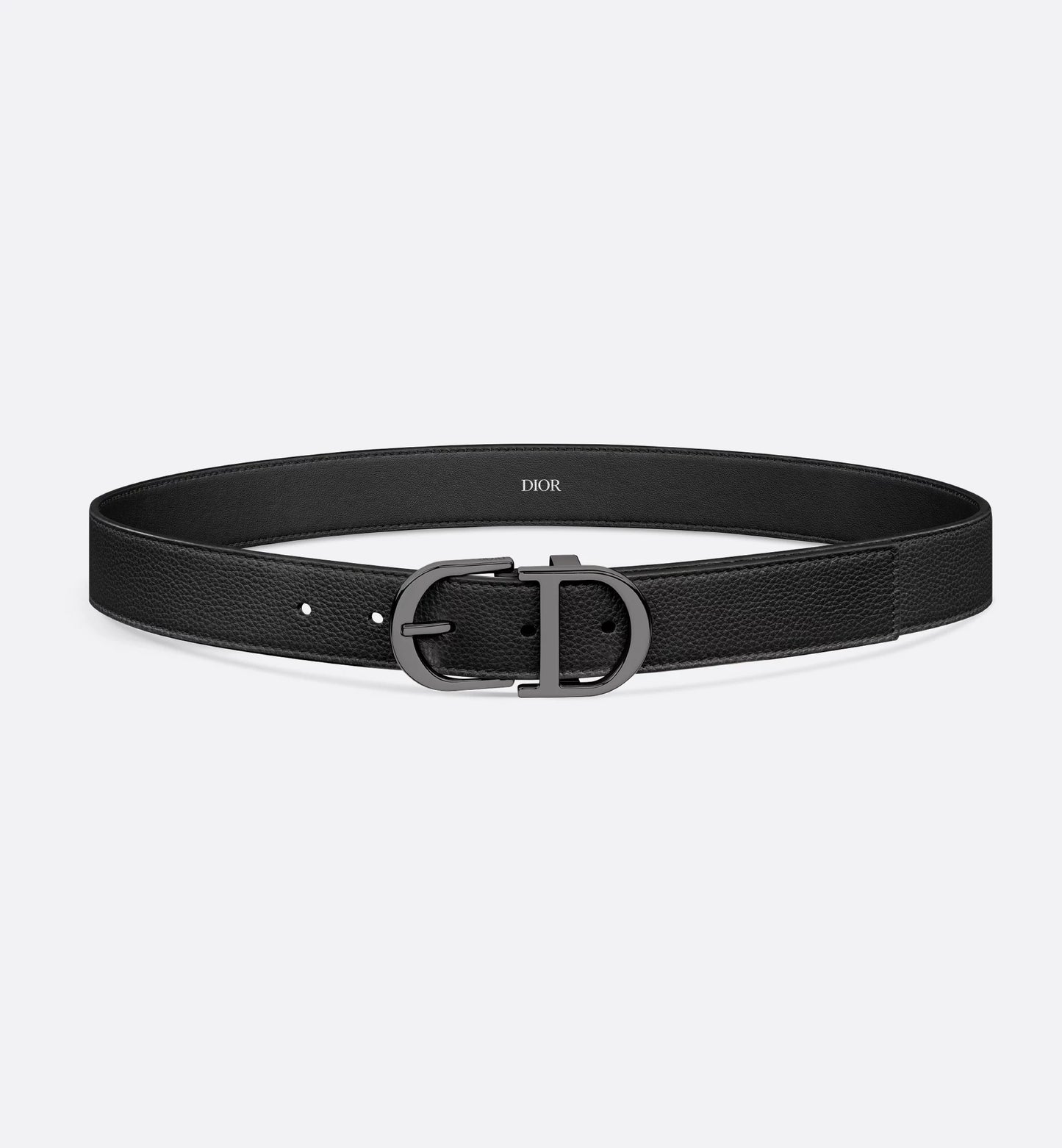 Belt Black grained calfskin 33 mm Men's