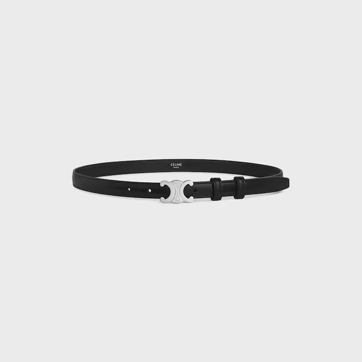 Triomphe Gürtel 18 mm aus schwarzem Taurillonleder für Damen