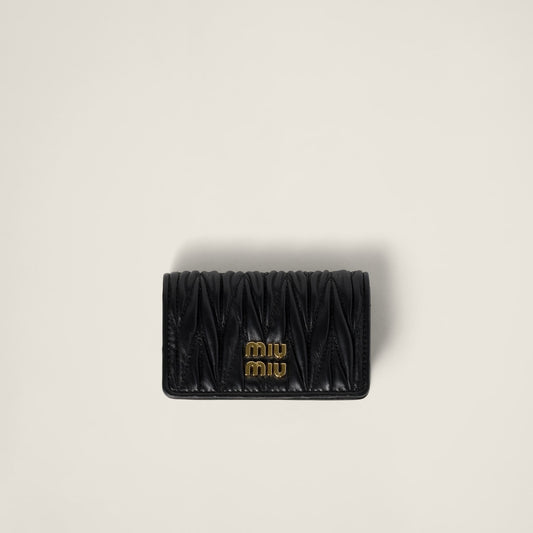 Card holder made of nappa leather in black