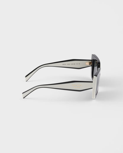 Oversized rechteckige Sonnenbrille mit schwarzem Logo
