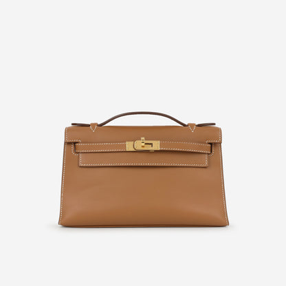 Kelly Pochette – Swift leather in gold