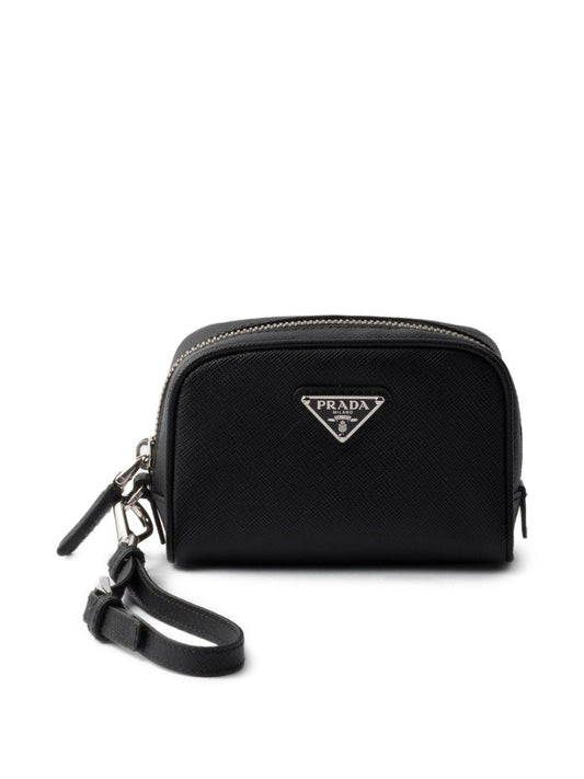 Saffiano pouch in black