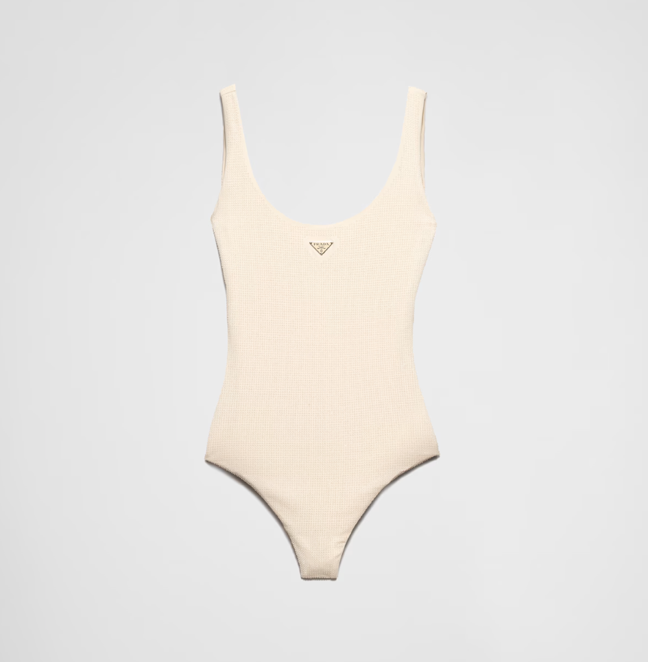 Badeanzug aus Jersey mit Strass Nude