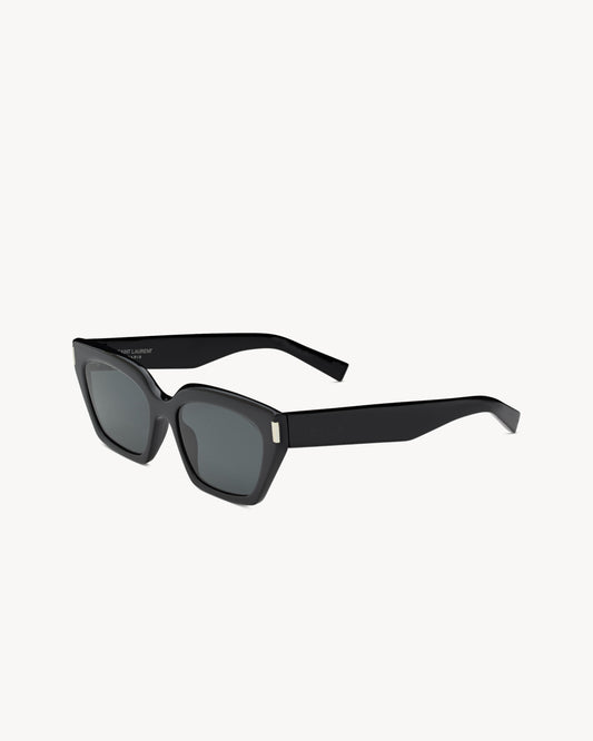 Geometric cat-eye sunglasses in black acetate for women