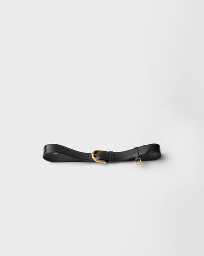 Schwarzer Ledergürtel für Damen