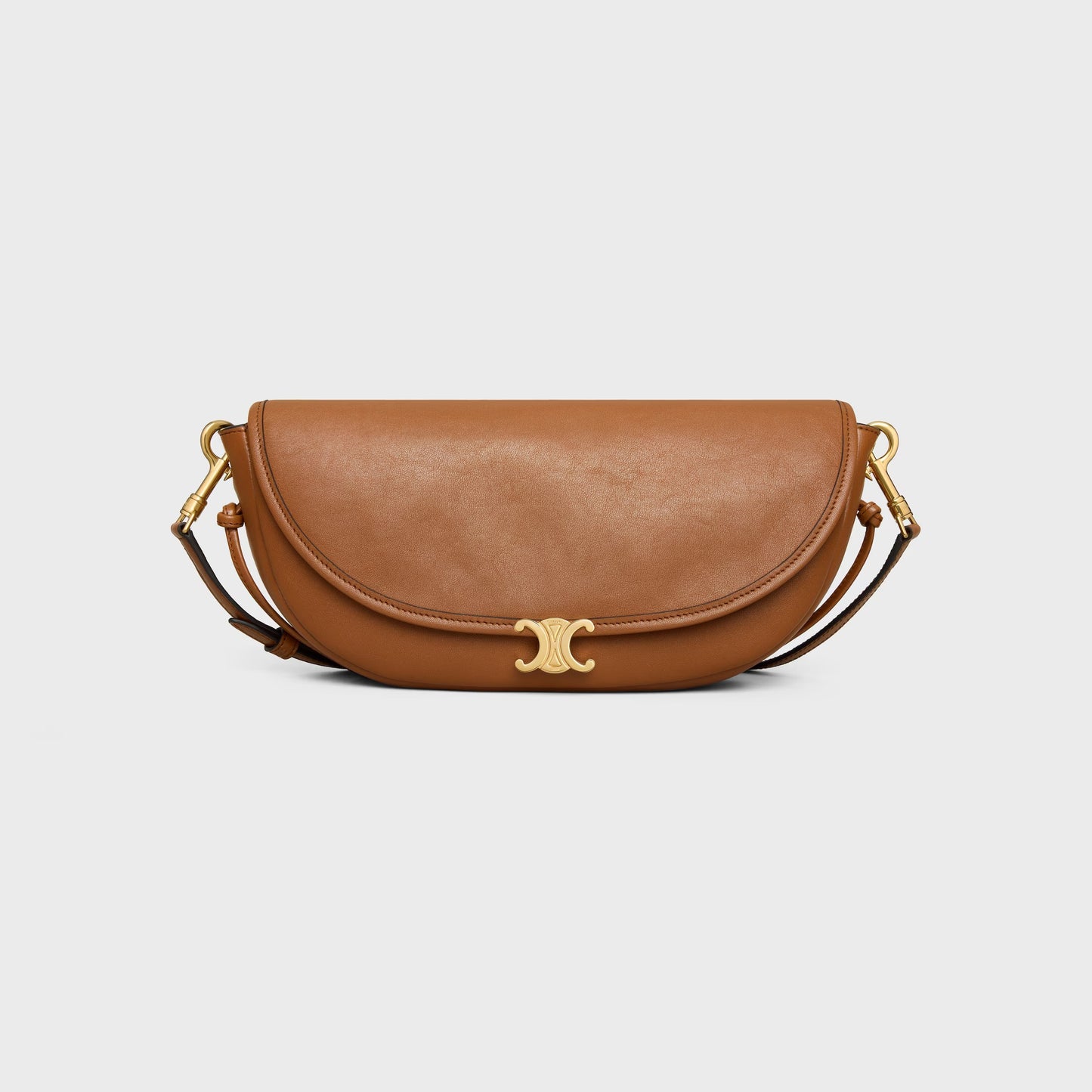 Kleine Soft Triomphe Halbmond-Tasche aus weichem glänzendem Lammleder