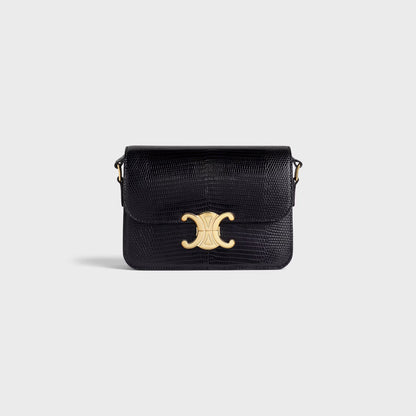 Teen Triomphe Tasche aus Eidechsenleder in Schwarz
