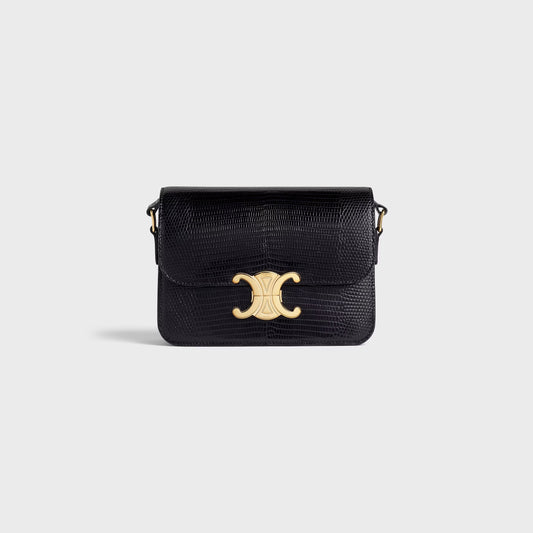 Teen Triomphe Tasche aus Eidechsenleder in Schwarz