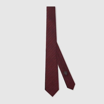 Bordeaux silk tie with GG chain motif