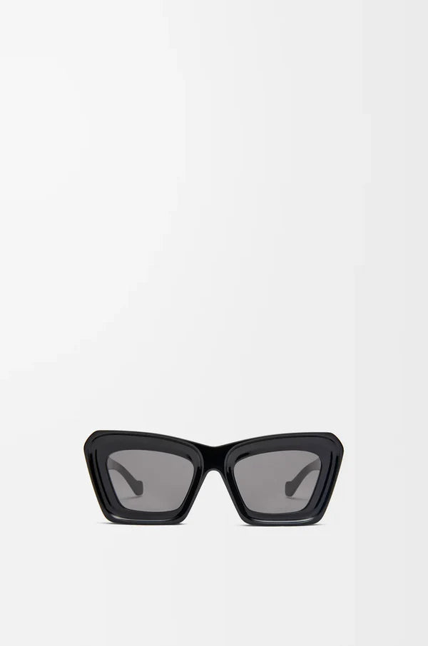 Cat-Eye Sonnenbrille Beveled Schwarz