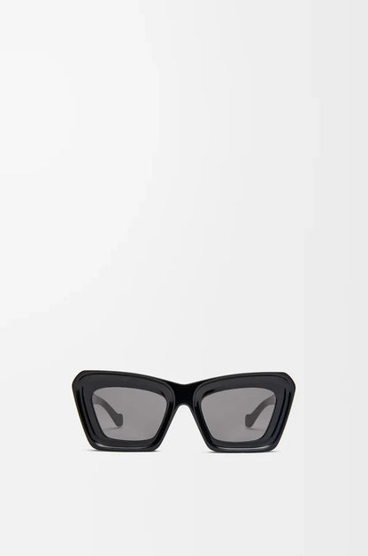 Cat-Eye Sonnenbrille Beveled Schwarz