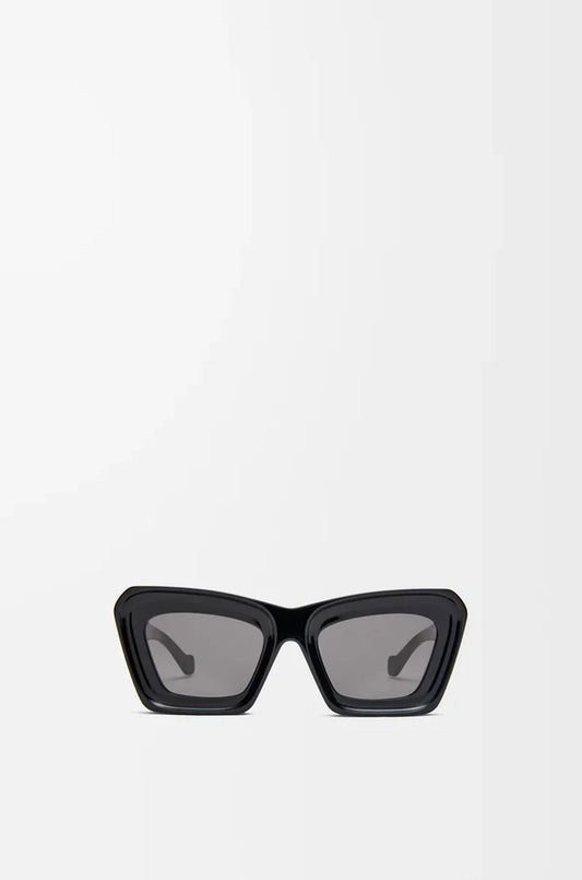Cat-Eye Sonnenbrille Beveled Schwarz