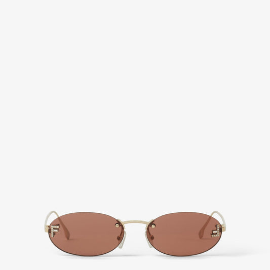 First Crystal Fashion Show Brown Sunglasses for Women
