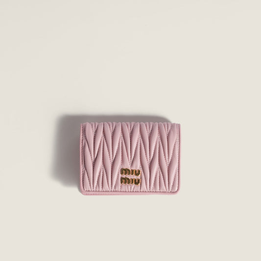 Small wallet made of mate-coated nappa leather in pink