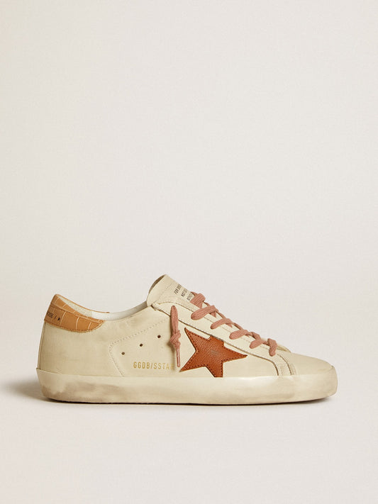 Super-Star with leather star and leather with crocodile print on the heel