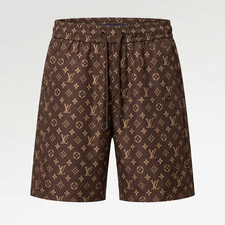Badehose Monogram Braun