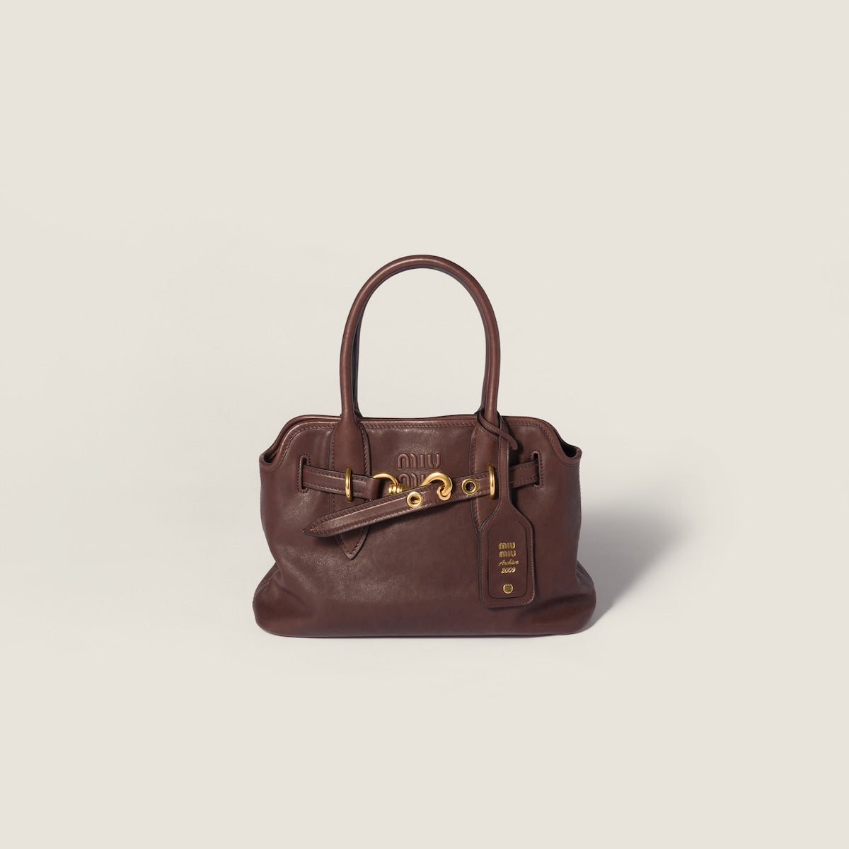 Aventure medium bag made of nappa leather with a burl wood look
