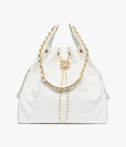 CHANEL 25 Mittelgroße Tasche Weiß