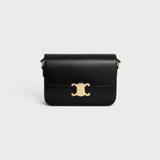 Triomphe Classique Bag in Shiny Black Calfskin