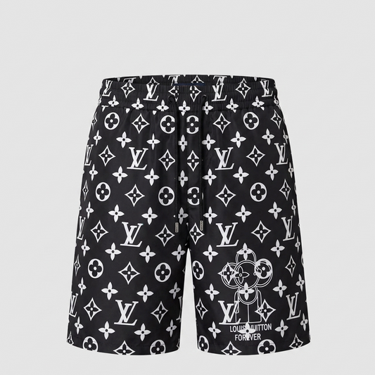 Badehose Forever Monogram Schwarz/Weiß