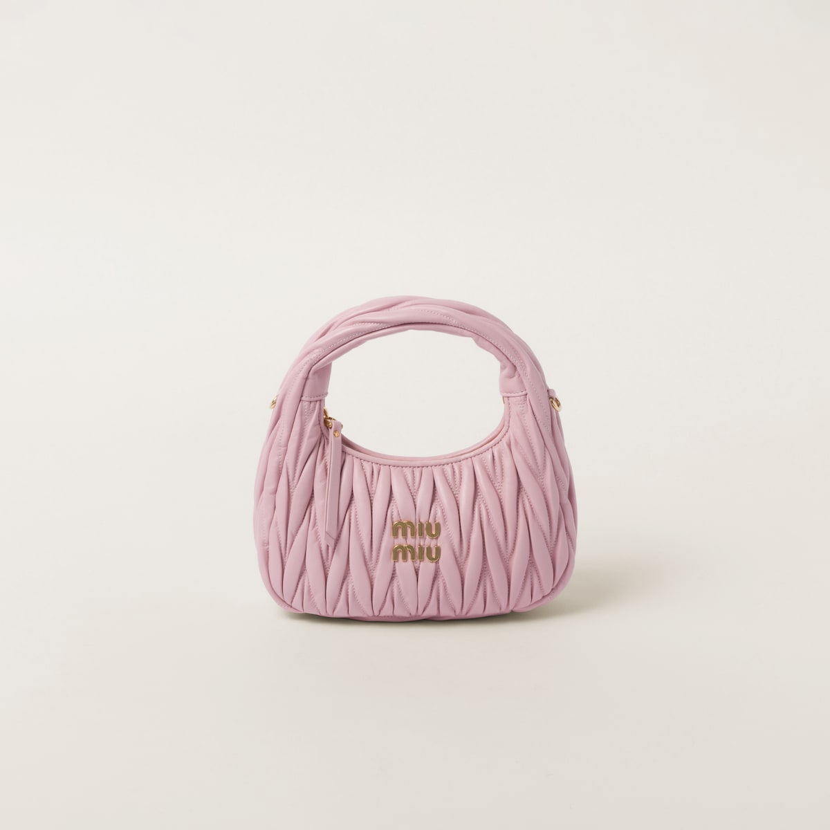 Hobo bag Wander small made of matelassed nappa leather in pink
