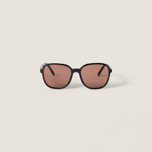 Miu Regard Sunglasses Chocolate Brown Lenses Square Design