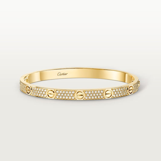 LOVE bracelet, medium model, pavé gold