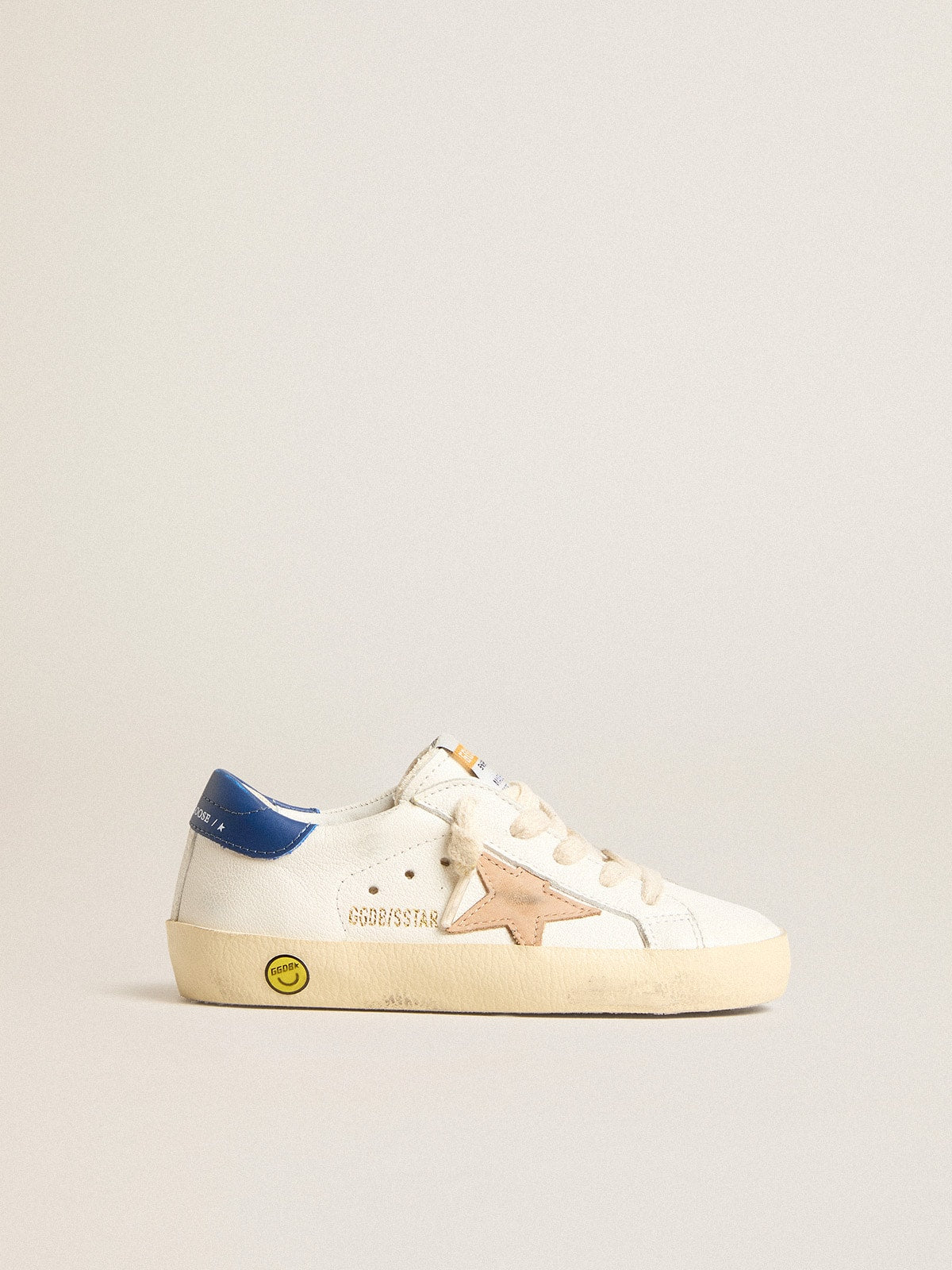 Super-Star Young in nappa leather with beige star and blue heel