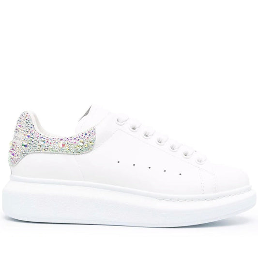 Oversized glam rhinestone white