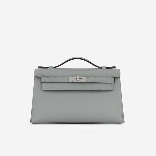 Kelly Pochette – Pantin Swift leather in grey
