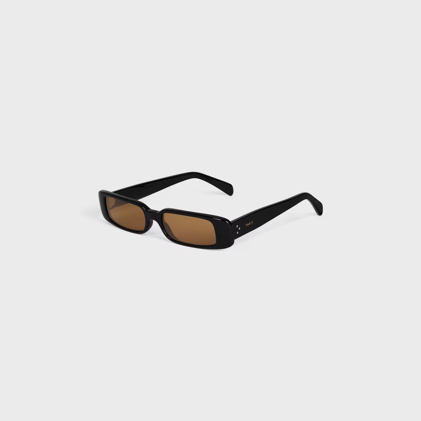 Rechteckige S343 Sonnenbrille aus schwarzem Acetat für Damen