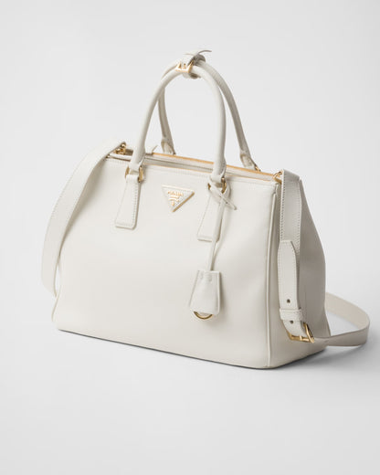 Große Galleria Tasche aus Leder Weiß