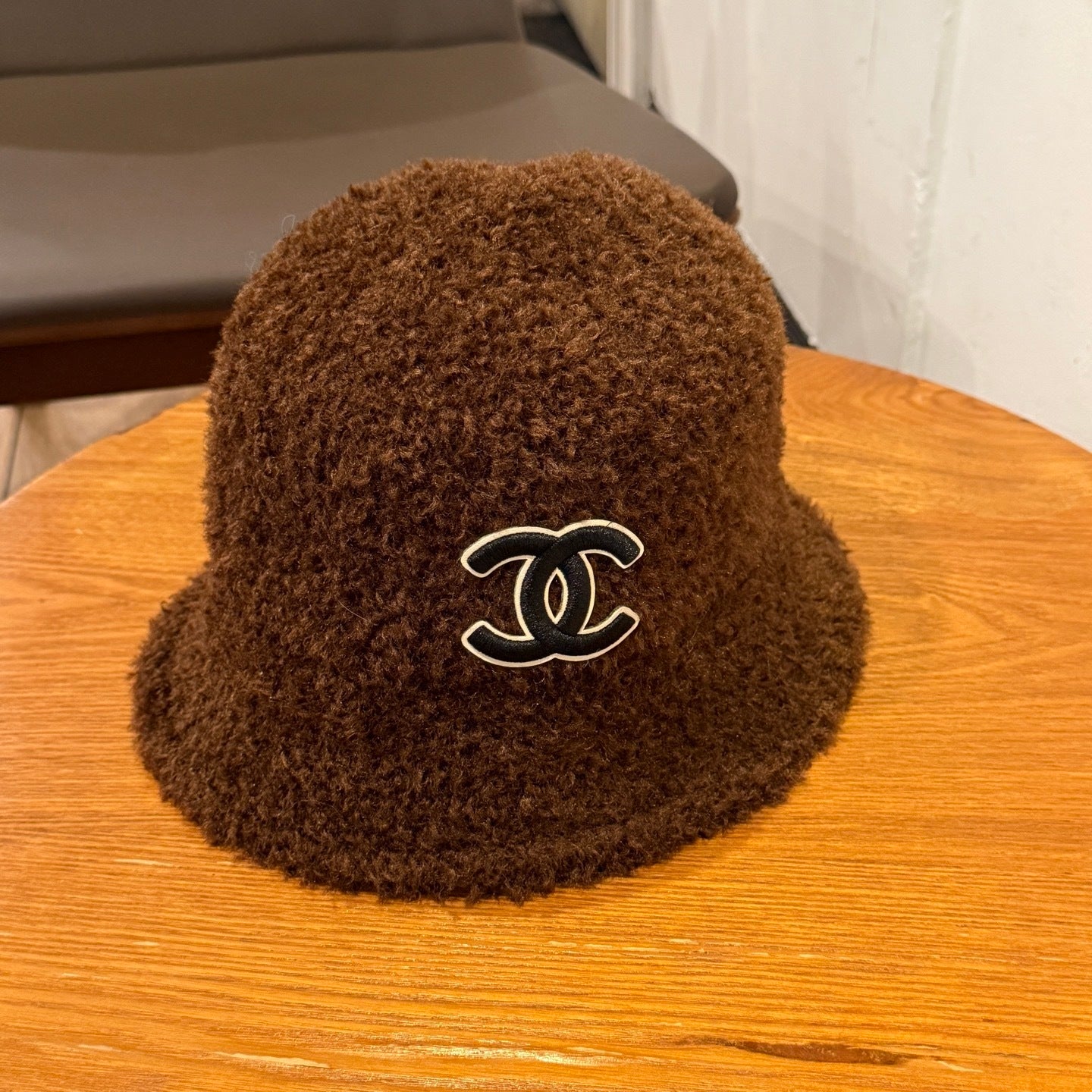 Bucket hat made of soft synthetic leather CC