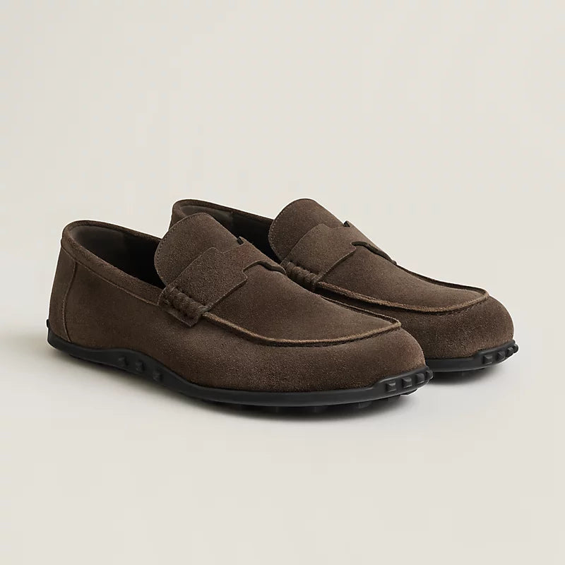 Lazy Loafer Braun Wildleder mit H-Schnalle