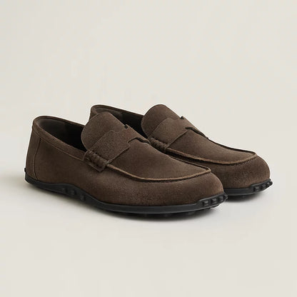 Lazy Loafer Braun Wildleder mit H-Schnalle
