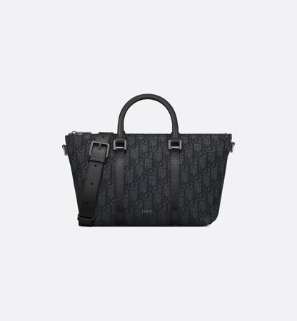 Weekender 25 Black Oblique Jacquard and grained calfskin