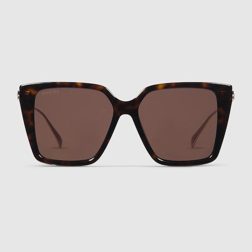 Sonnenbrille Quadratisch Schildpatt Braun