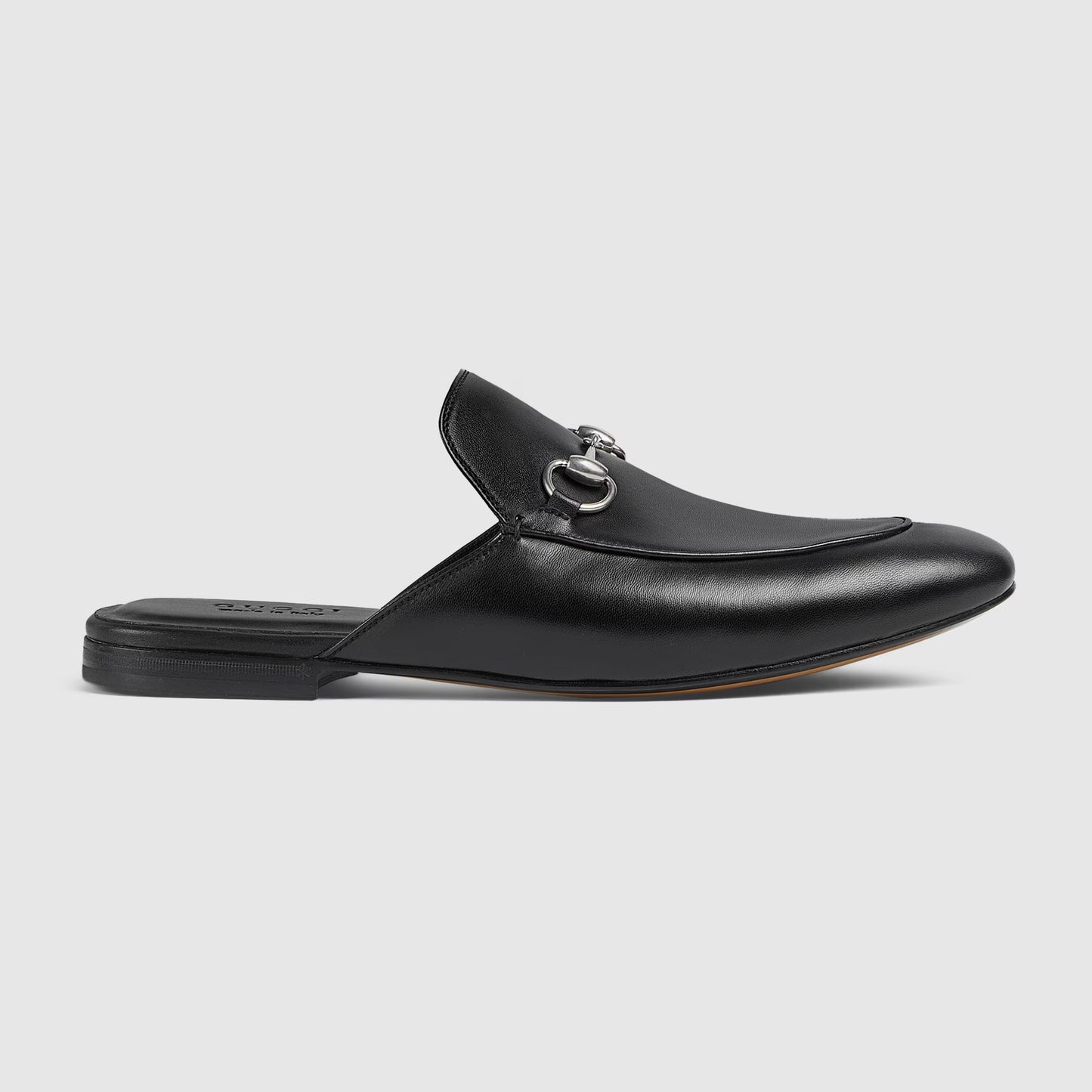 Herren-Mules mit Horsebit aus schwarzes Leder