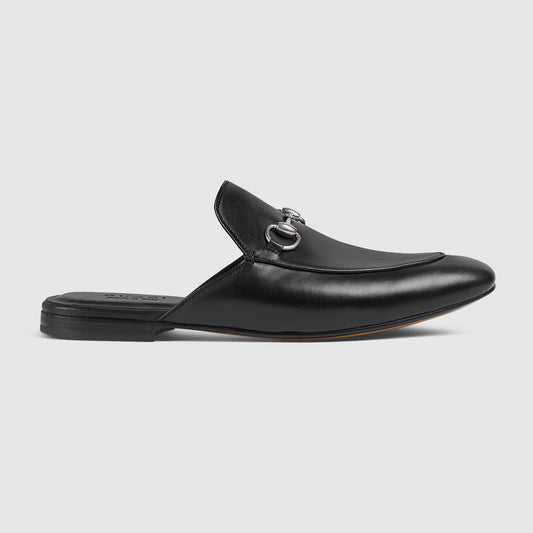 Herren-Mules mit Horsebit aus schwarzes Leder