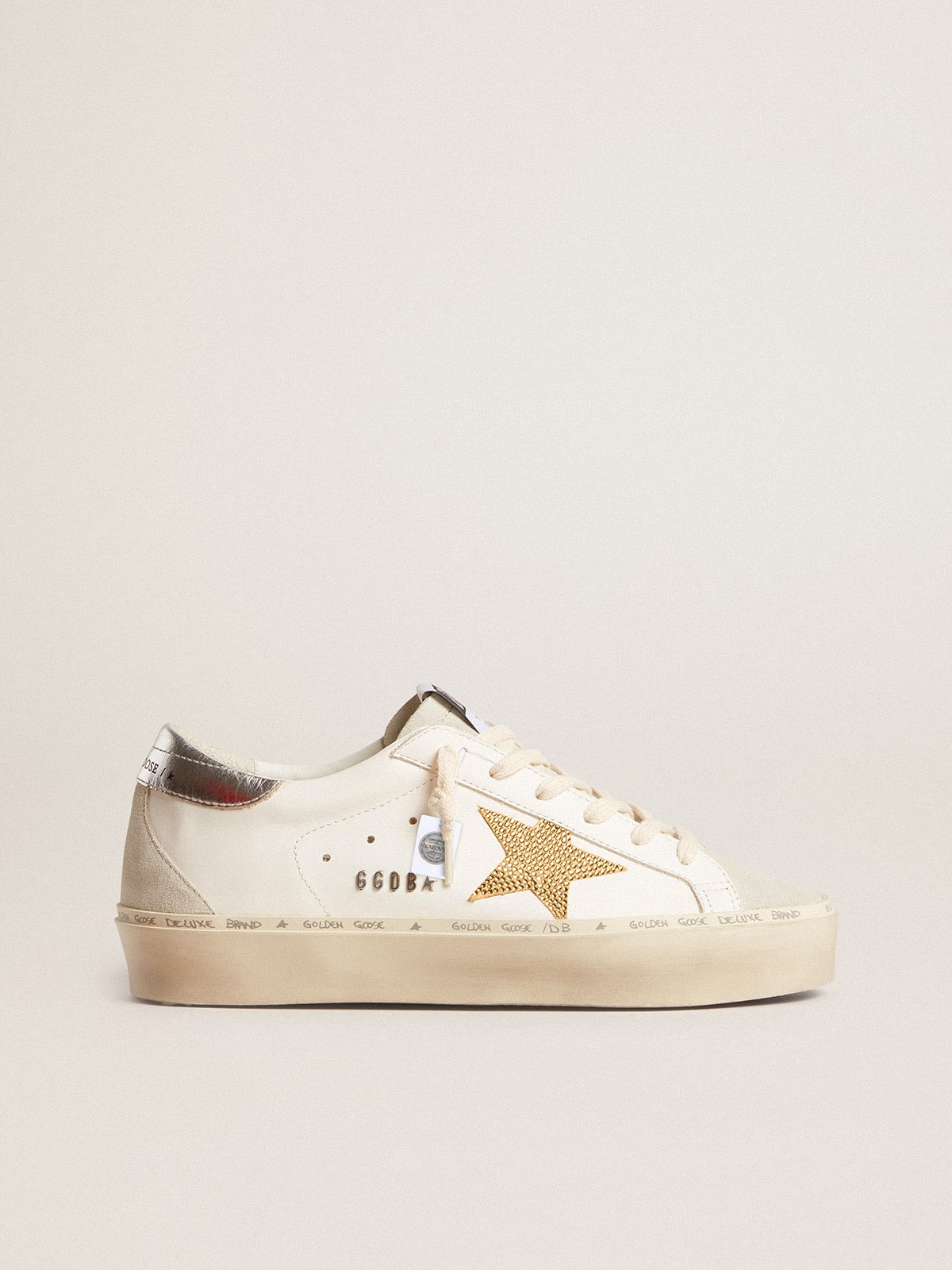 Hi Star with star made of Swarovski crystals and heel made of silver-colored leather